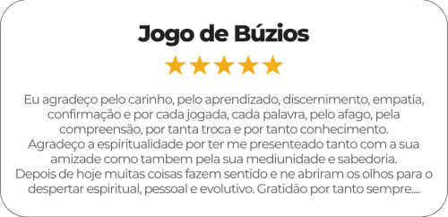Feedback da Iya Adelomi Onifade sobre jogo de búzios
