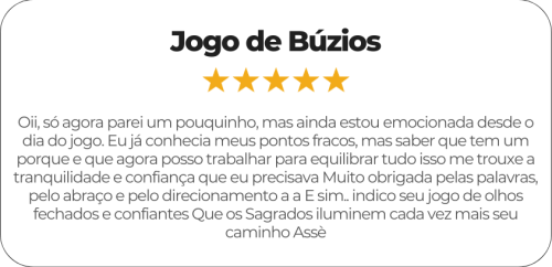 FeedBack do jogo de búzios com a Iya Adelomi